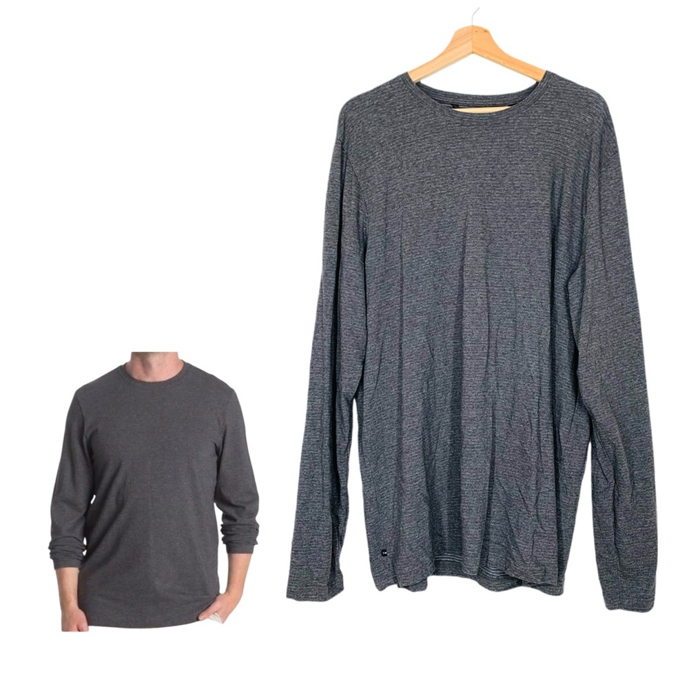 Travis Mathew Eternal Champ Crew Neck Sweatshirt Heather Grey Pin-strip XL NWT
